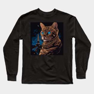 Bengal cat In Paris Long Sleeve T-Shirt